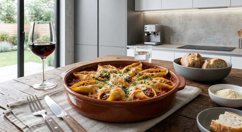 Конкильони с мясной начинкой